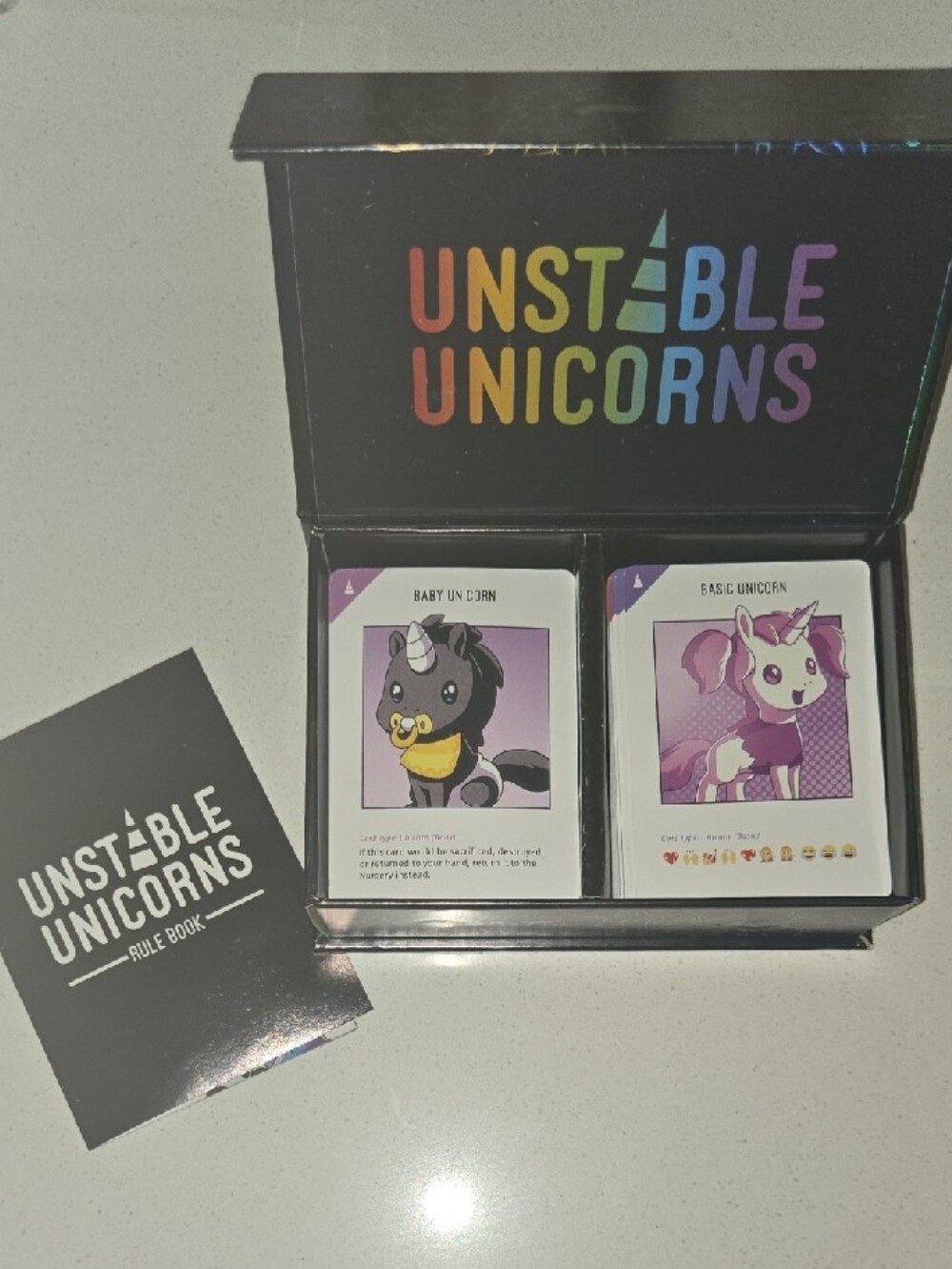 🦄✨ Unstable Unicorns - Black Box Kickstarter Limited Edition EUC 🌈🃏 2017